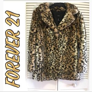 Forever 21 Faux Fur Leopard Coat